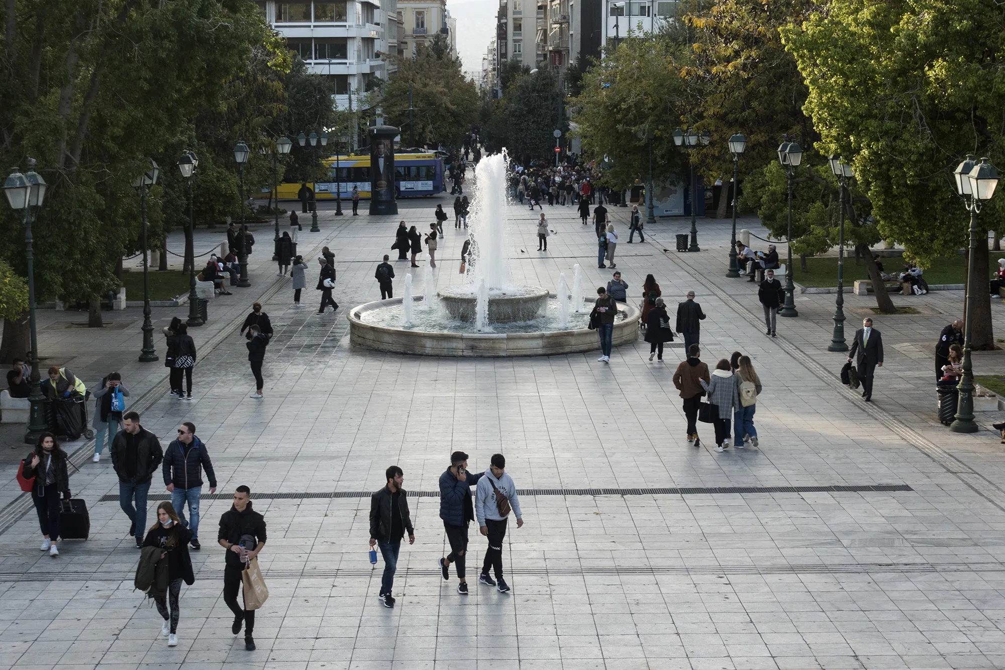 Pedestrians in Athens on Nov.&nbsp;2.