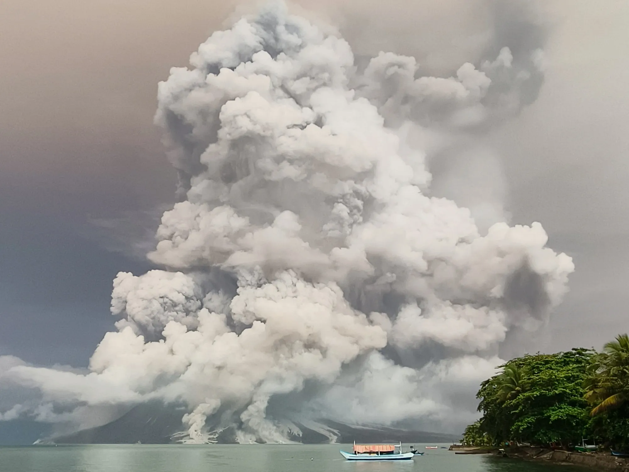 An eruption from Mount Ruang volcano in North Sulawesi on April 30.