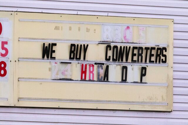 The sign outside DG Auto’s New Jersey junkyard