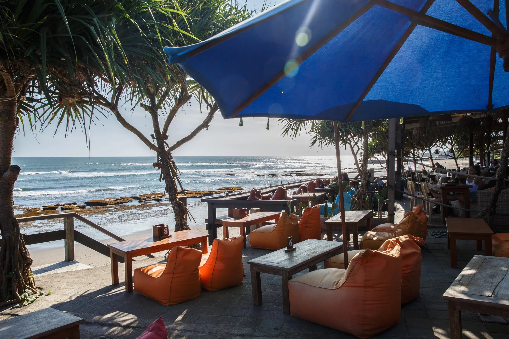An empty beachside bar at Batubolong beach in the Canggu area of Bali on May 12.