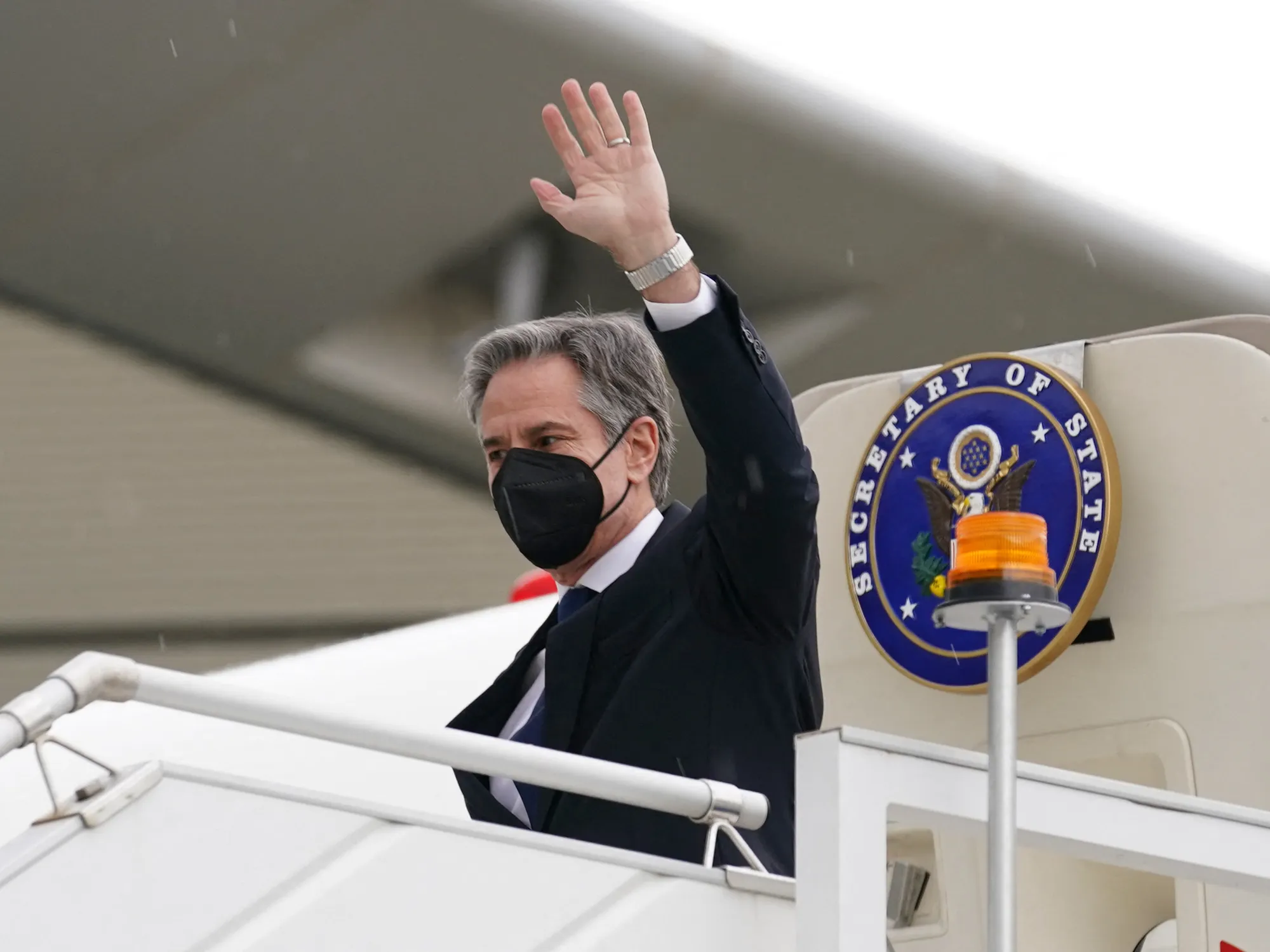 Antony Blinken arrives to attend a meeting of the Quadrilateral Security Dialogue foreign ministers in Melbourne, Australia, on Feb. 9.