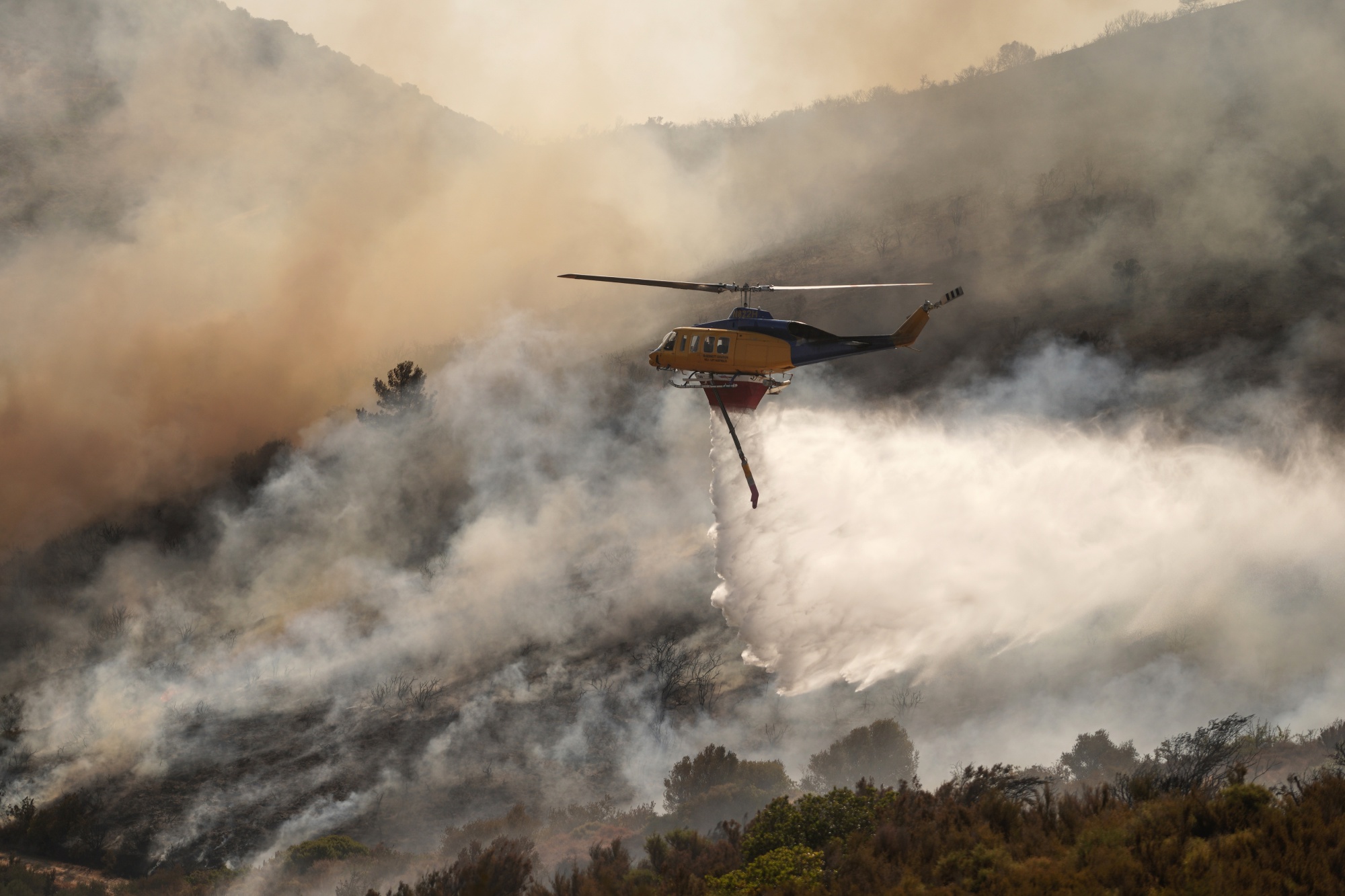 In Greece there are more helicopters and aircraft available than in previous seasons. Photographer: Nick Paleologos/Bloomberg