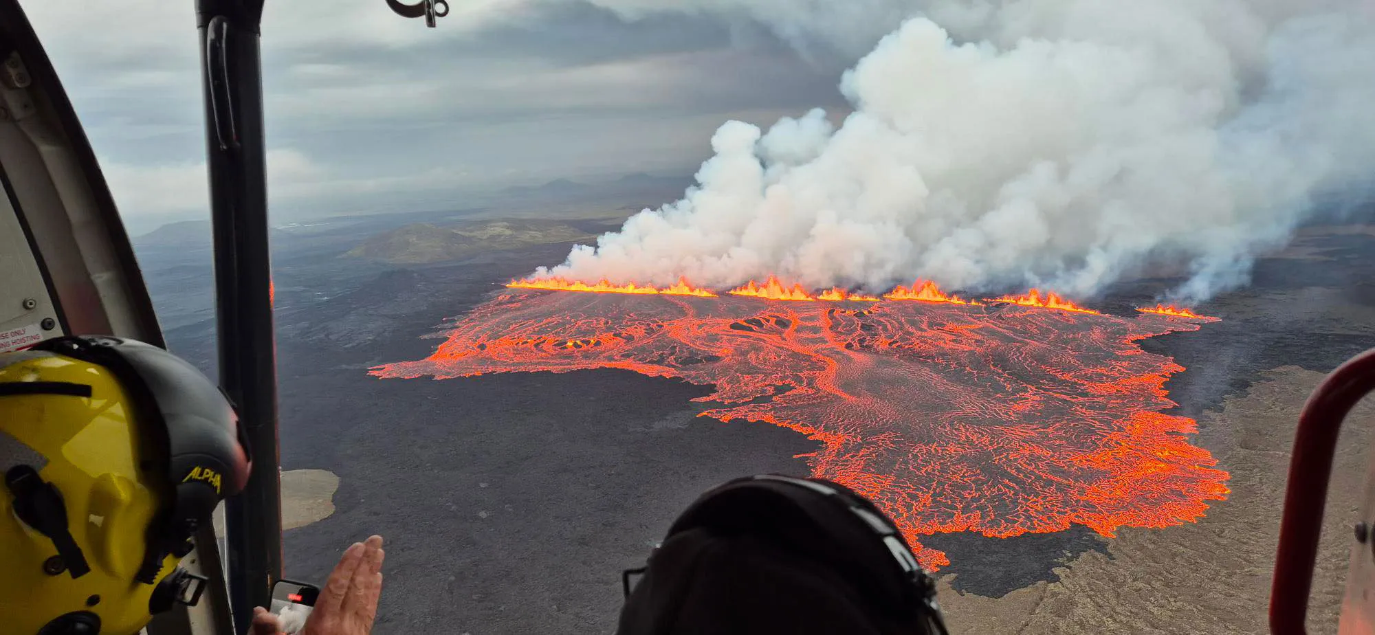 Lava flows from a fissure near Grindavik, Iceland, in a photo released on July 16.