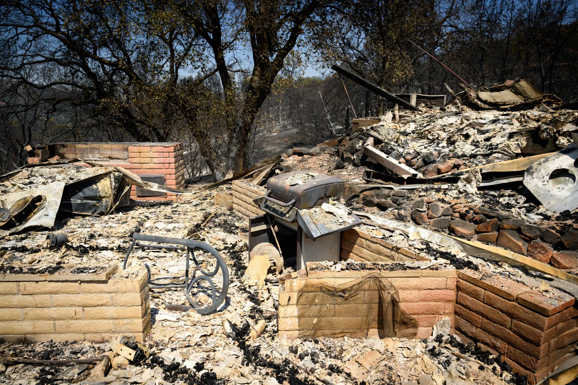 A burned home following&nbsp;the French fire in Mariposa, California on July 5.