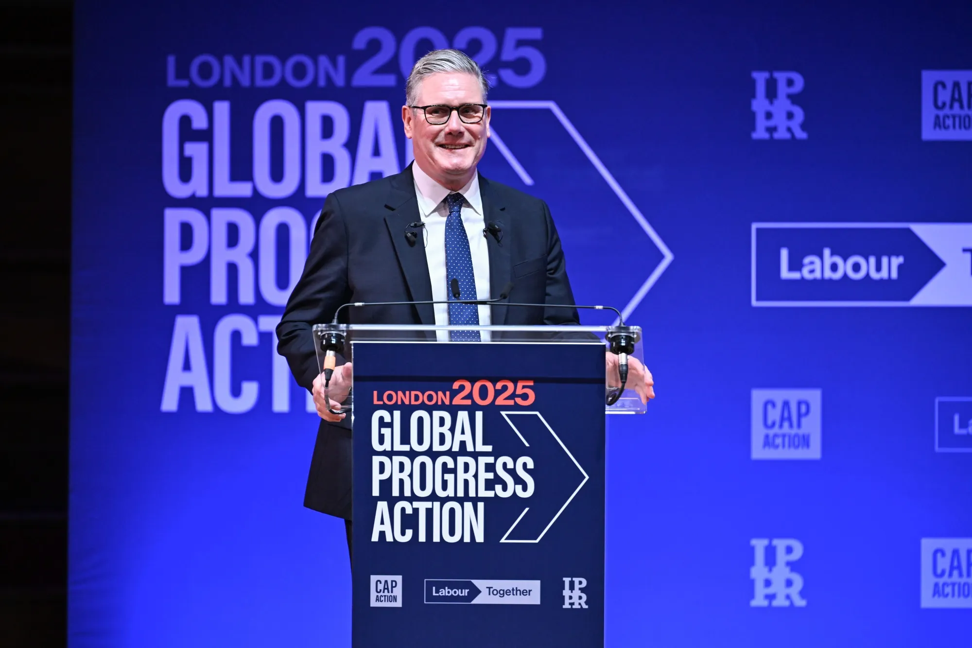 Keir Starmer at the Global Progressive Action Conference in London&nbsp;on Sept. 26, 2025.