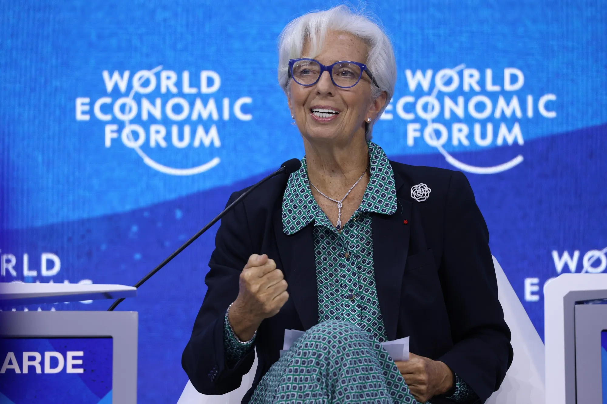 Christine Lagarde during a panel session at the World Economic Forum in Davos, Switzerland, on May 25.