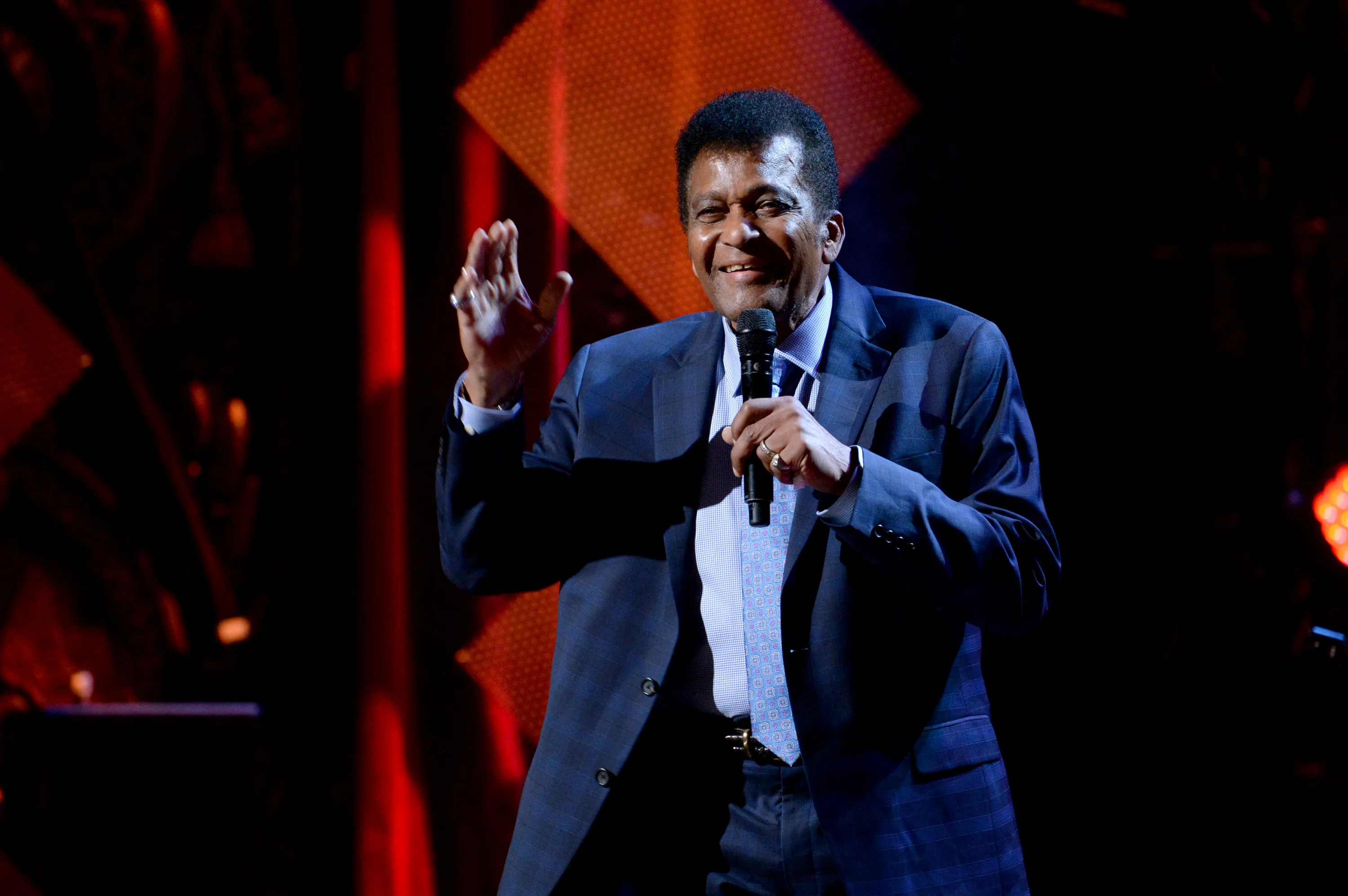Charley Pride speaks onstage during the Grammy&nbsp;Salute to Music Legends in New York in 2017.