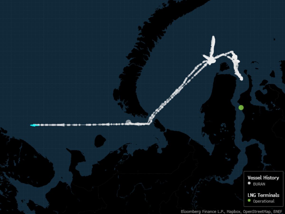 Russian Ship Quits Attempt to Load Sanctioned LNG Due to Ice.