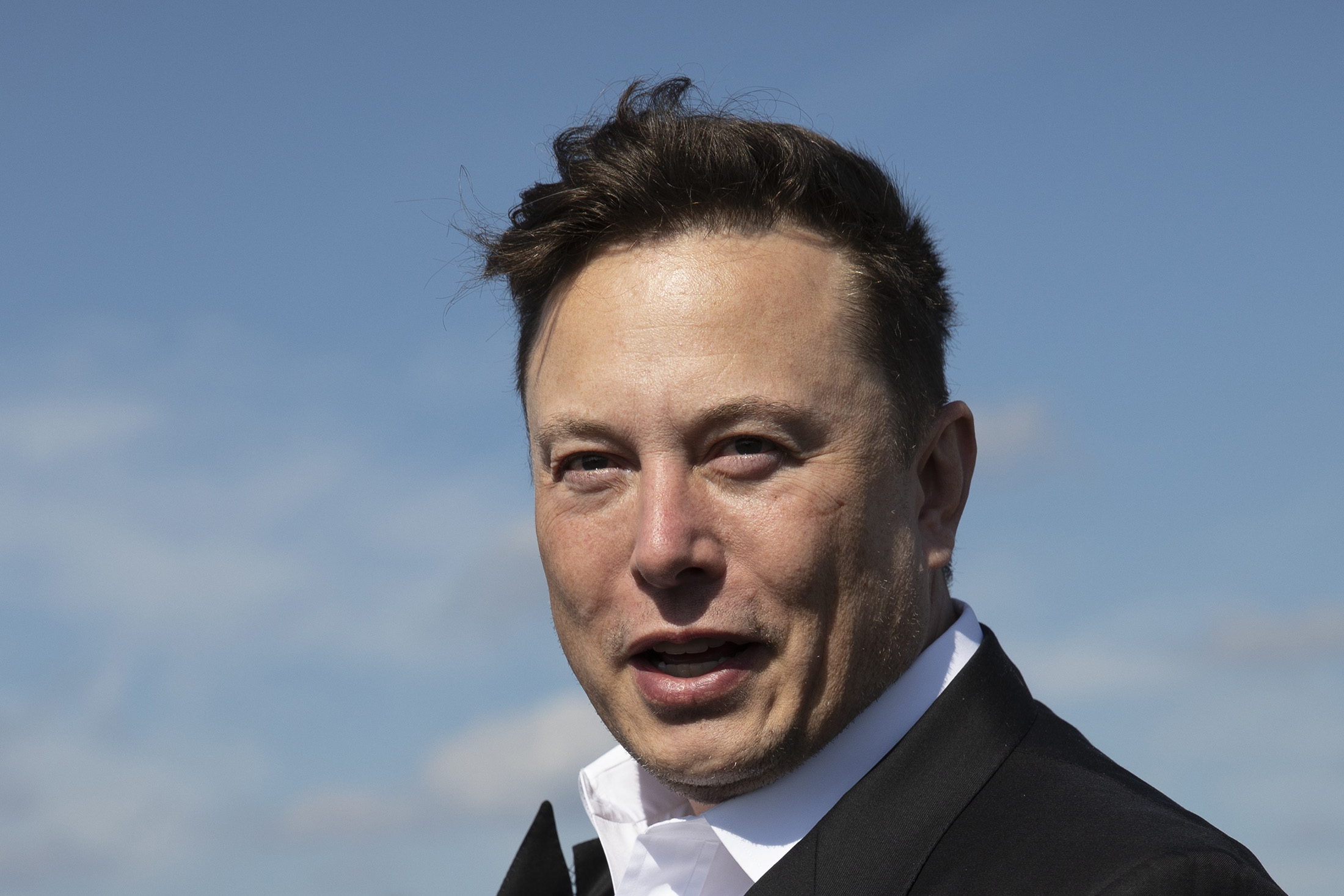 Elon Musk visits the Tesla Gigafactory near Berlin in 2020.