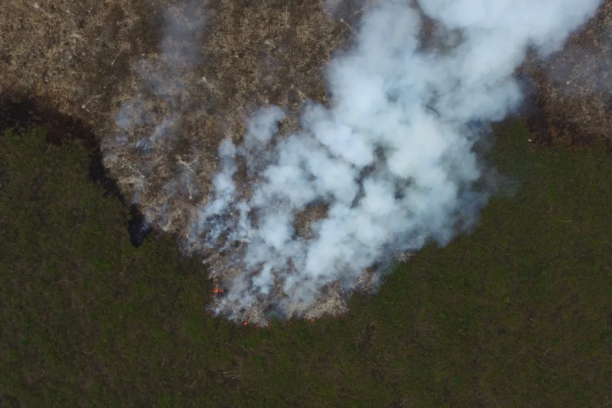 Aerial Views Of Haze Pollution In South Sumatra