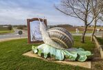 Artist Jean-Luc Plé’s famous&nbsp;snail sculpture on the Lorignac roundabout, France.