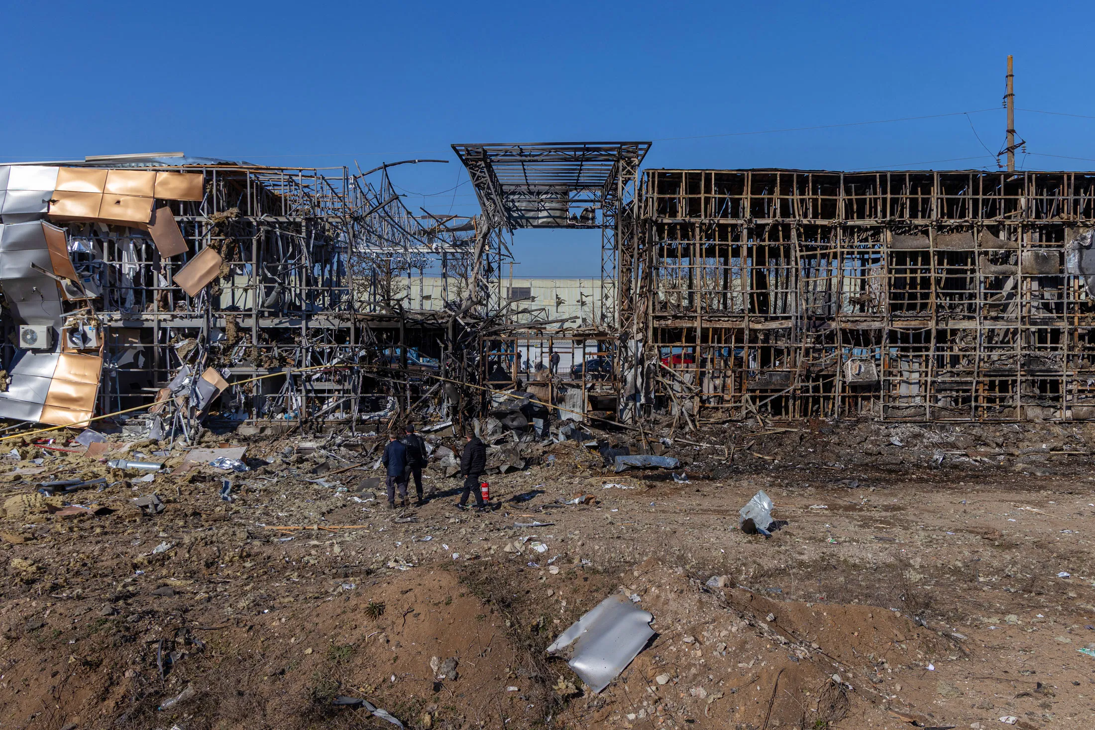 A shopping mall destroyed following a Russian drone attack, in Odesa, Ukraine.