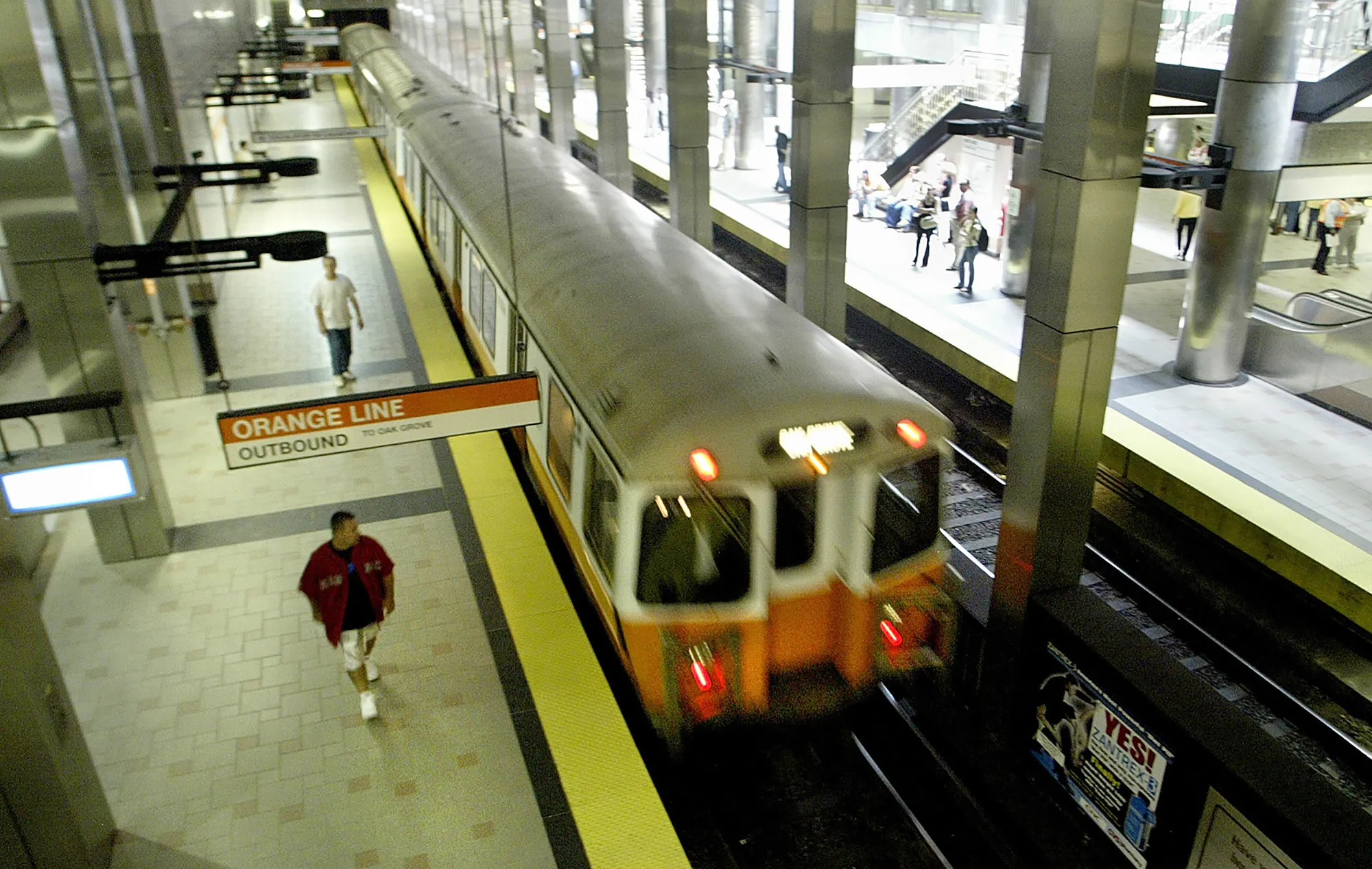Green and Orange line stops at North Station in Boston.