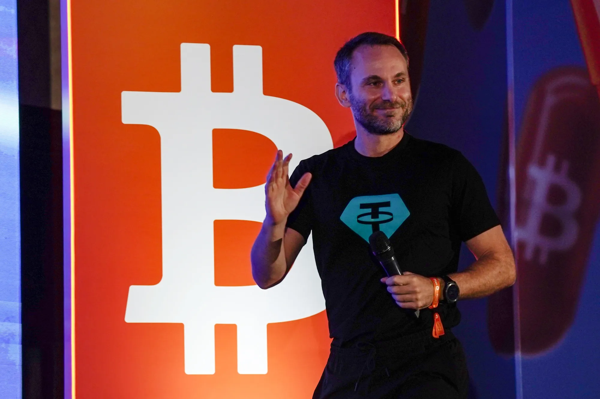 Paolo Ardoino at the Plan B Forum in San Salvador, El Salvador, on Jan. 31.