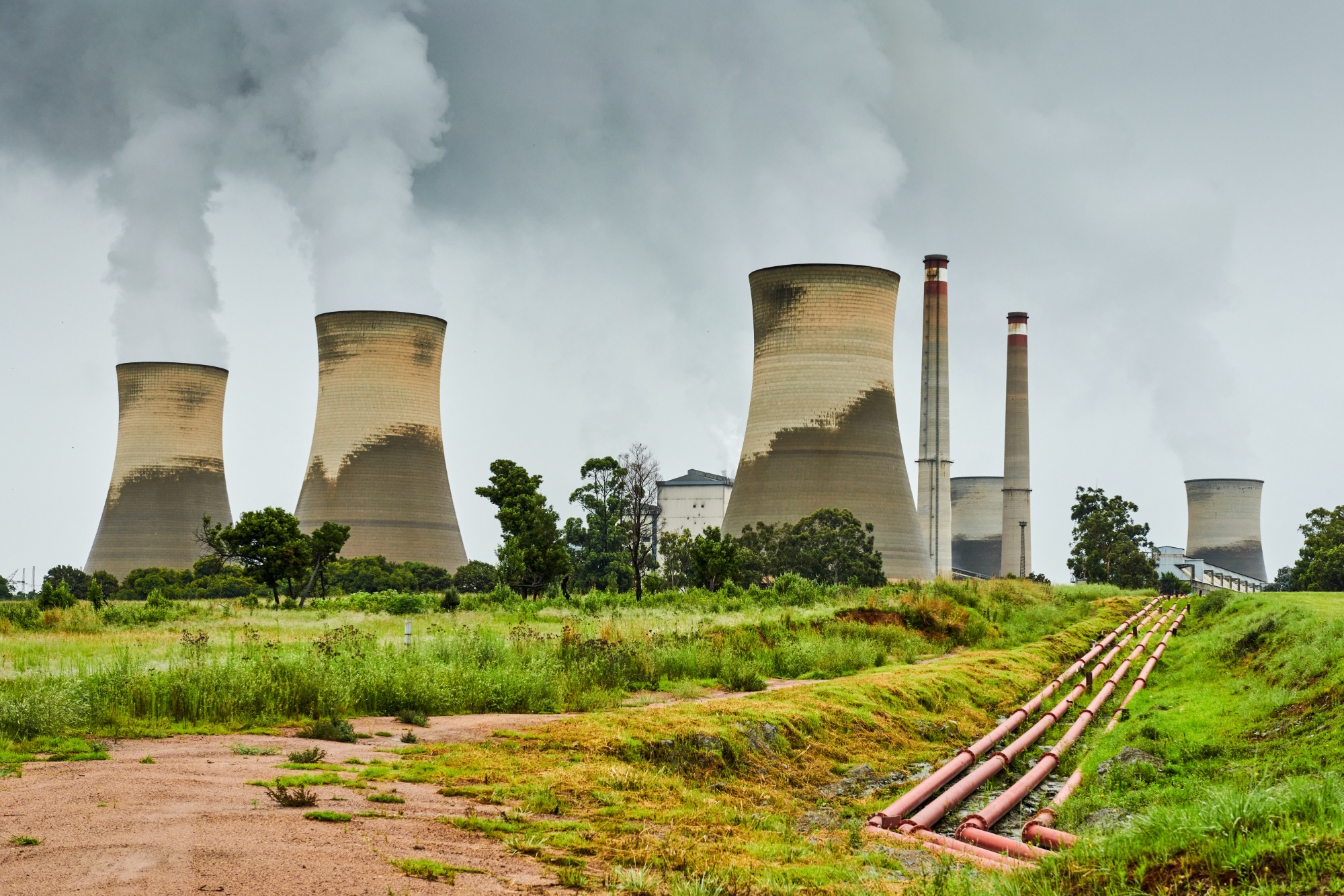 The Eskom Holdings SOC Ltd. Arnot coal-fired power station in Mpumalanga, South Africa.