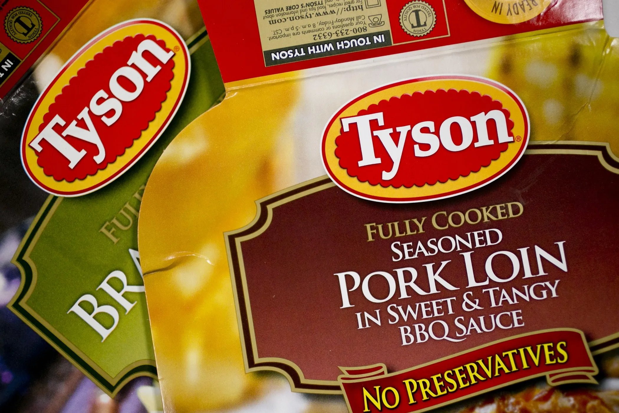 Packages of Tyson Foods Inc.&nbsp;prepared foods.