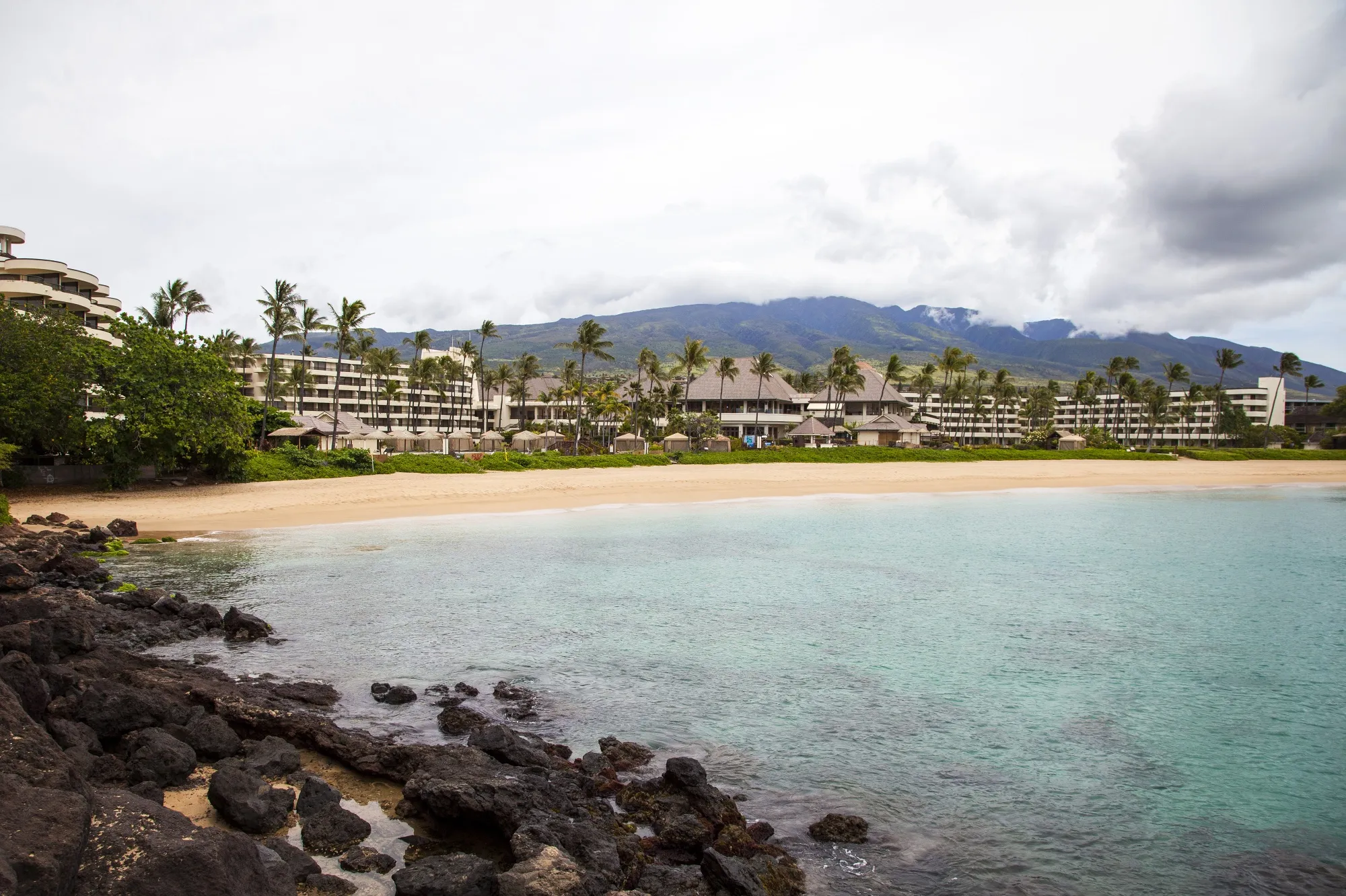 Kaanapali Beach, popular with tourists, is temporarily closed off in&nbsp;Maui, on April 24.&nbsp;