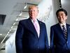 Japan's Prime Minister Shinzo Abe (R) greets US President Donald Trump as he arrives for the G20 Summit in Osaka on June 28, 2019. (Photo by Brendan Smialowski / AFP) (Photo credit should read BRENDAN SMIALOWSKI/AFP/Getty Images)