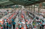 Operations inside the PT PAN Brothers garment factory in Solo, Central Java.