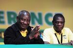 Cyril Ramaphosa, and Paul Mashatile, South Africa's deputy president, during the 55th national conference of the African National Congress party in Johannesburg, South Africa, on Dec. 19.