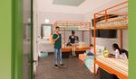 A rendering of a bedroom at "The Mary’s Place Family Shelter in The Regrade," a new shelter for homeless families that will be sharing space with Amazon corporate offices in Seattle.