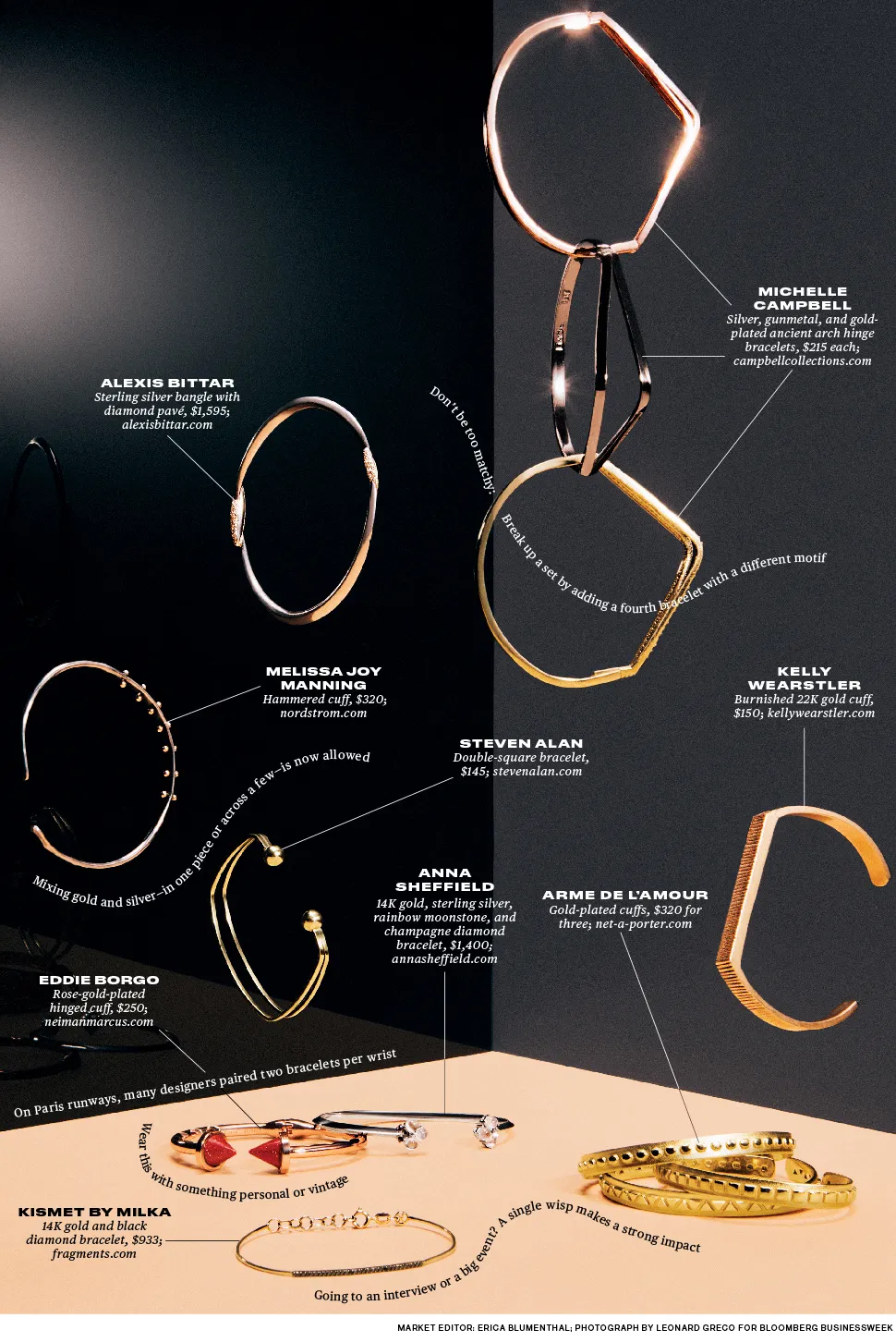 Delicate Metal Bracelets Add Polish to Your Fall Look