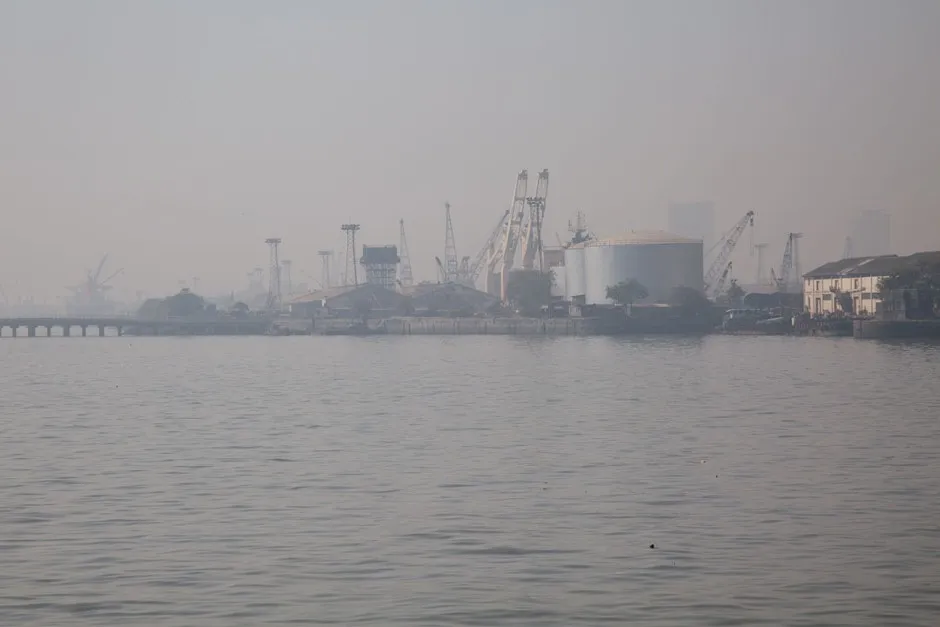 The Indira Dock, one of many along the 28-kilometers of waterfront controlled by the Mumbai Port Trust, lies less than a kilometer away from the heart of downtown Mumbai.