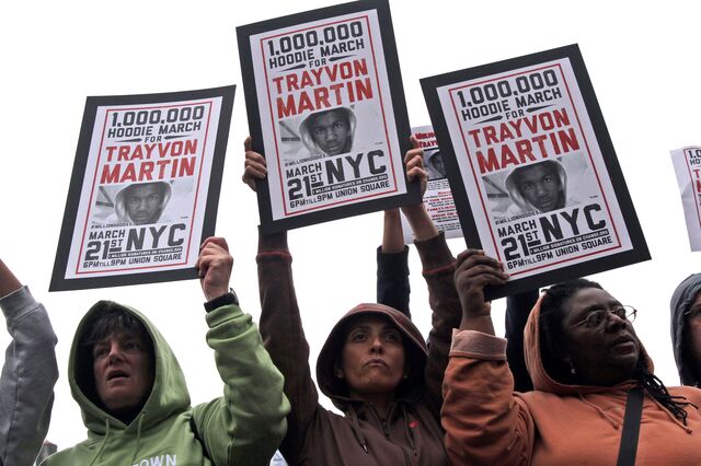Διαδηλωτές στο «Million Hoodie March» του 2012 στη Νέα Υόρκη.