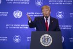 President Trump speaks during a news conference on Sept. 25.