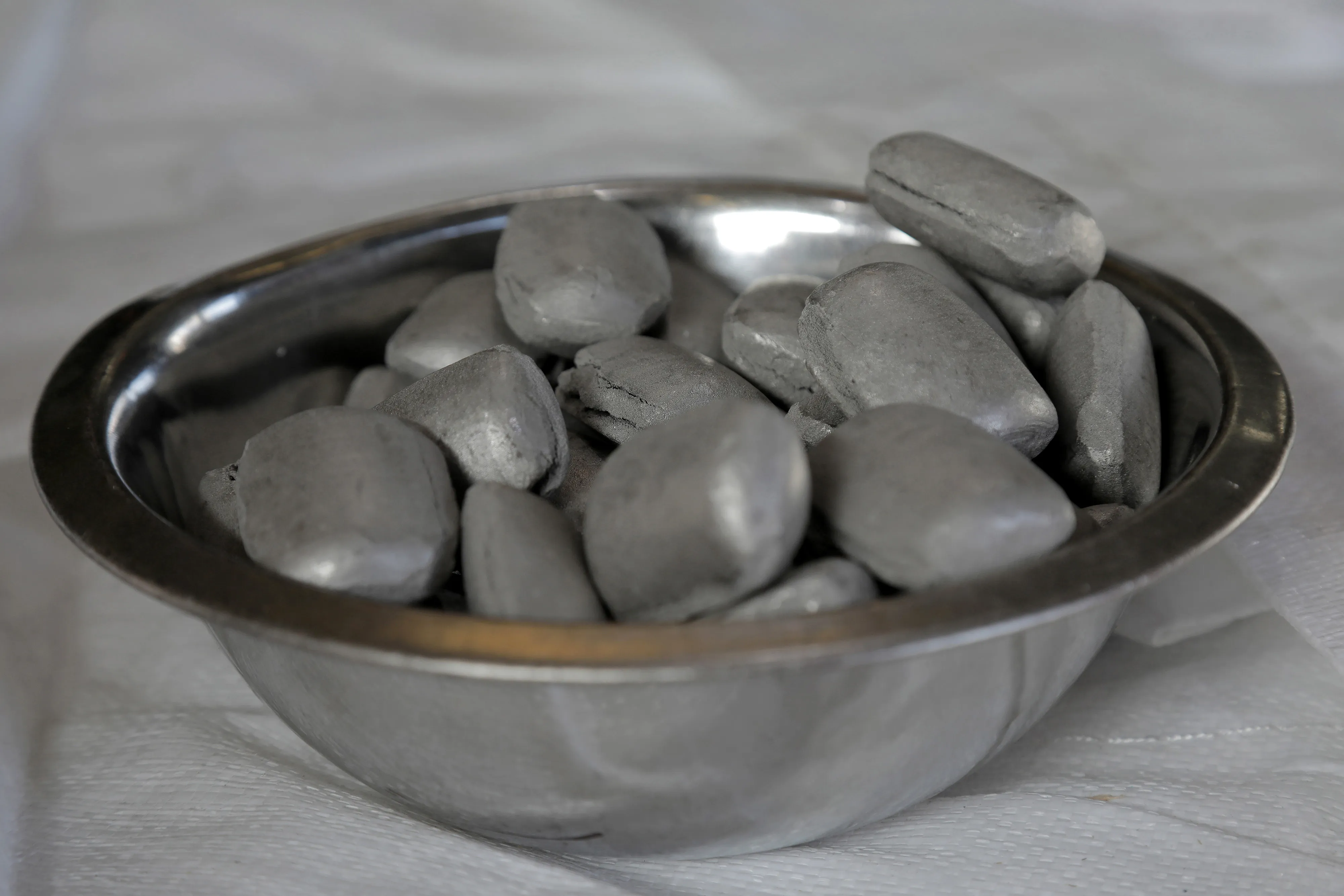 Nickel briquettes at the BHP Kwinana Nickel Refinery in Western Australia