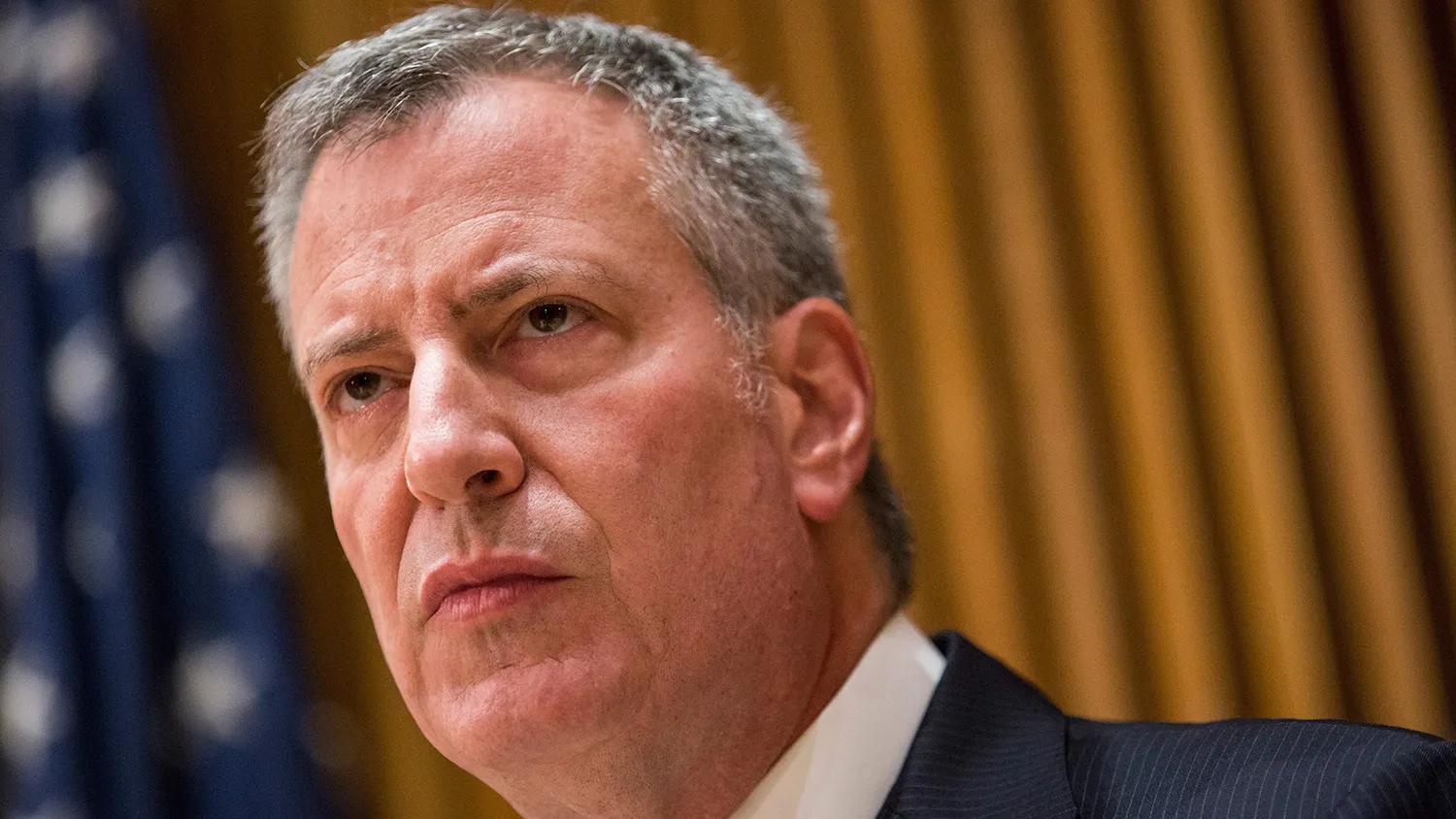 New York City Mayor Bill de Blasio speaks at a press conference on Oct. 21, 2015.
