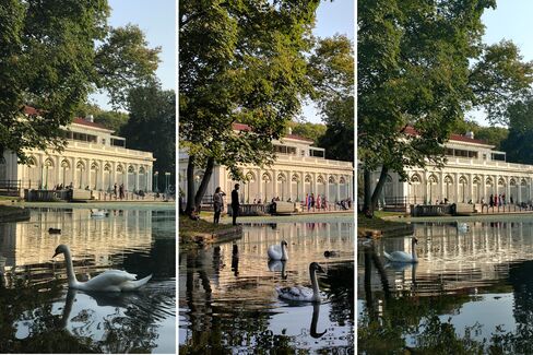 Images of Prospect Park in Brooklyn, N.Y., shot with the iPhone 7 Plus, Google Pixel, and Moto Z, respectively.