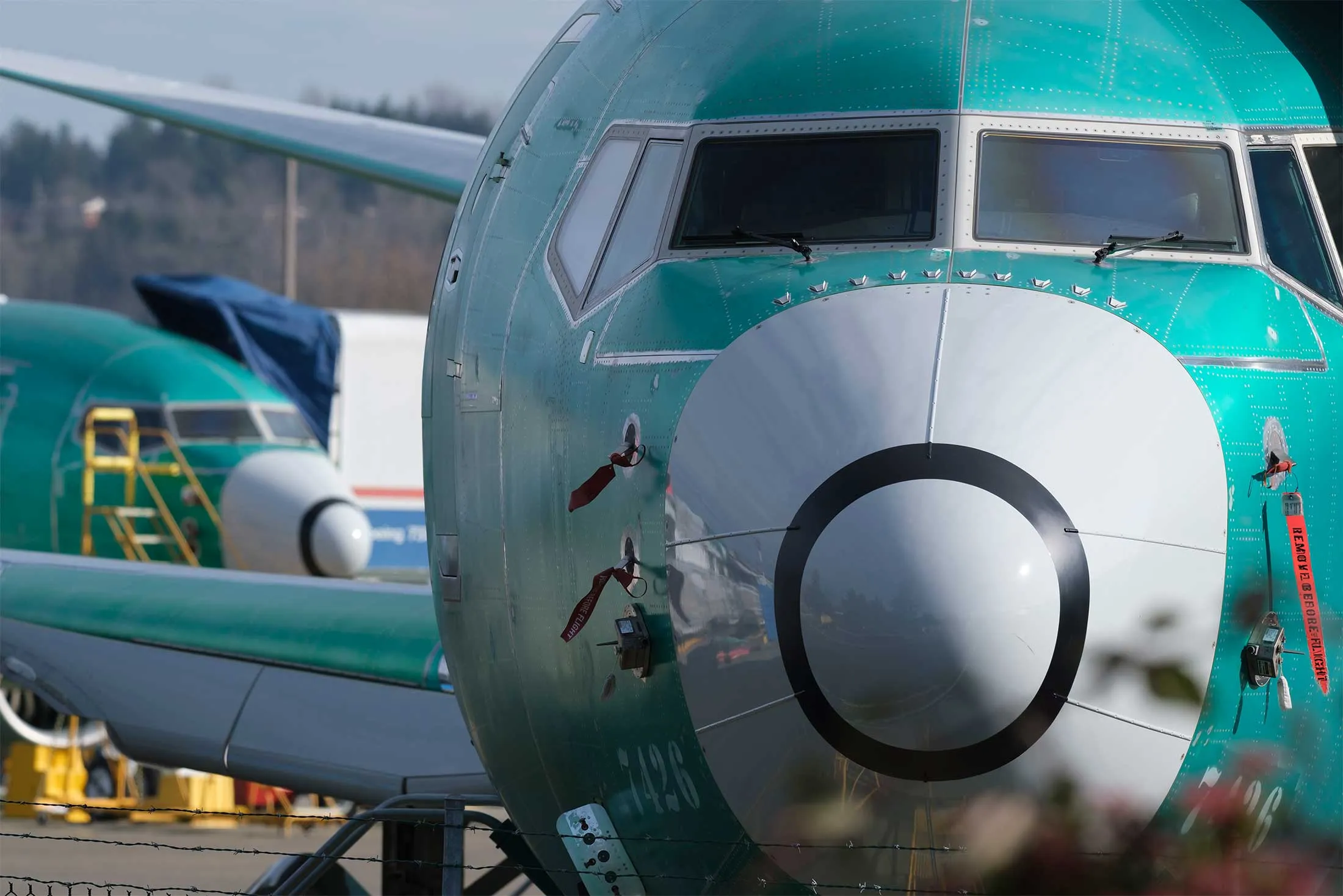 A Boeing 737 Max&nbsp;8 sits parked outside the Boeing factory&nbsp;in Renton, Washington.&nbsp;