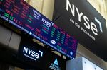 Stock market information on the floor of the New York Stock Exchange.