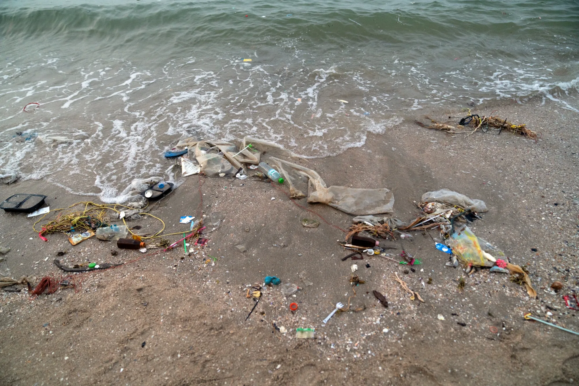 Plastic trash&nbsp;on a beach in Chon Buri, Thailand, Jan. 19, 2020.&nbsp;