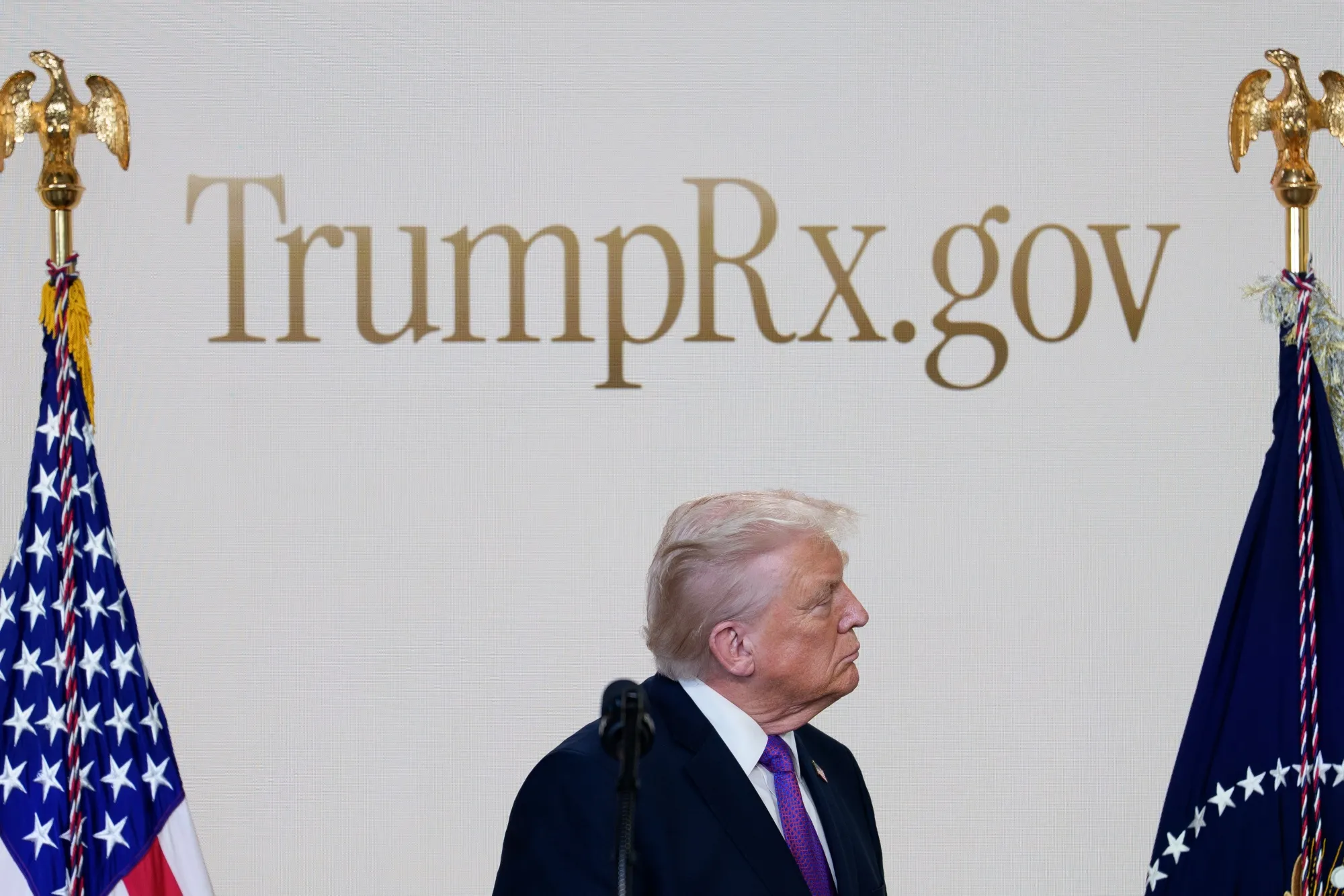 President Donald Trump during the unveiling of the TrumpRx website in February.