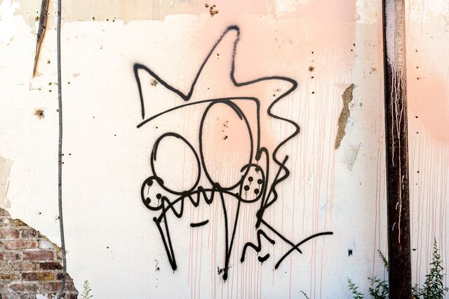 Crowned and masked figure at Springfield Avenue and Bedford Street, Newark, New Jersey