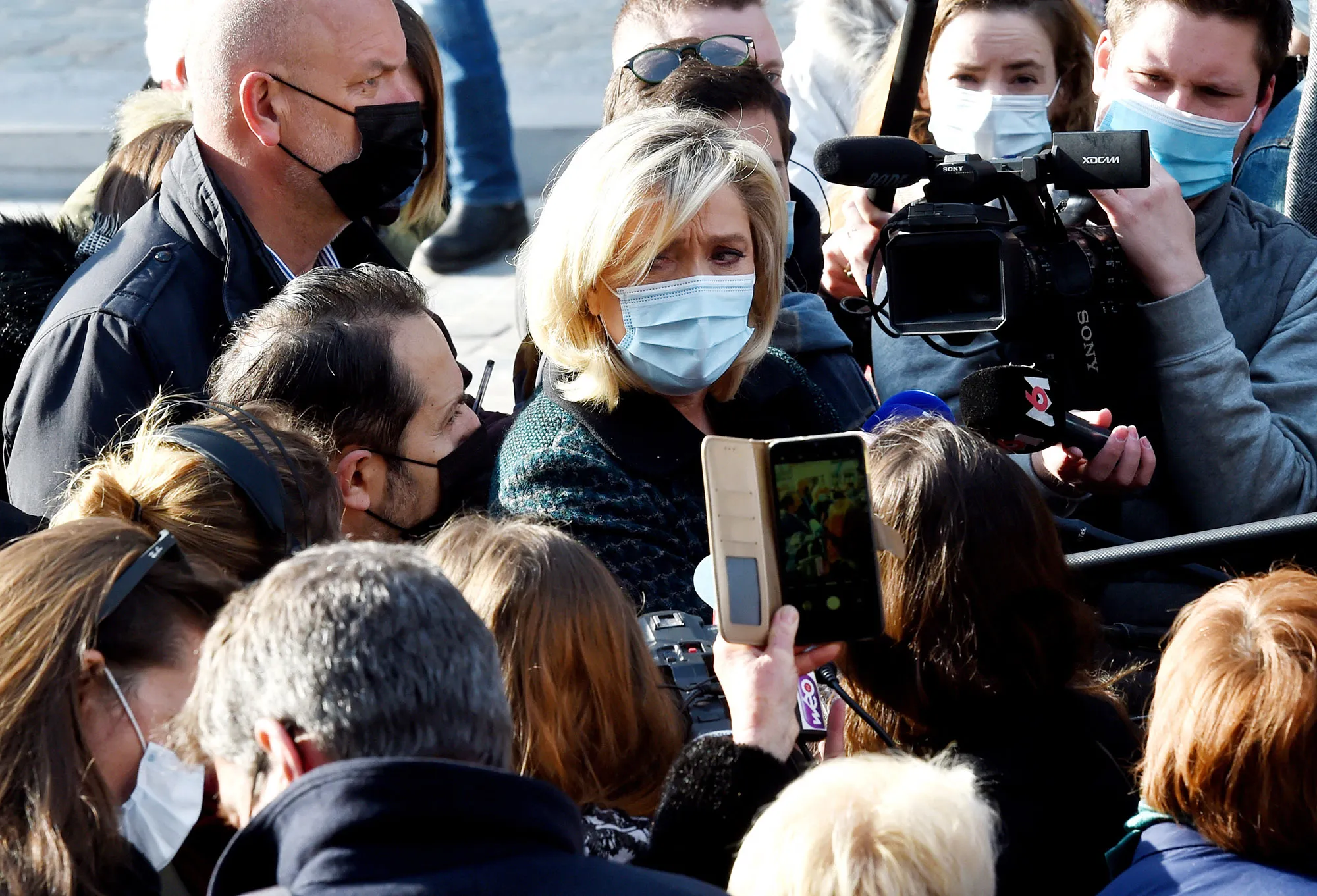 Marine Le Pen&nbsp;in Avesnes-sur-Helpe, April 9.