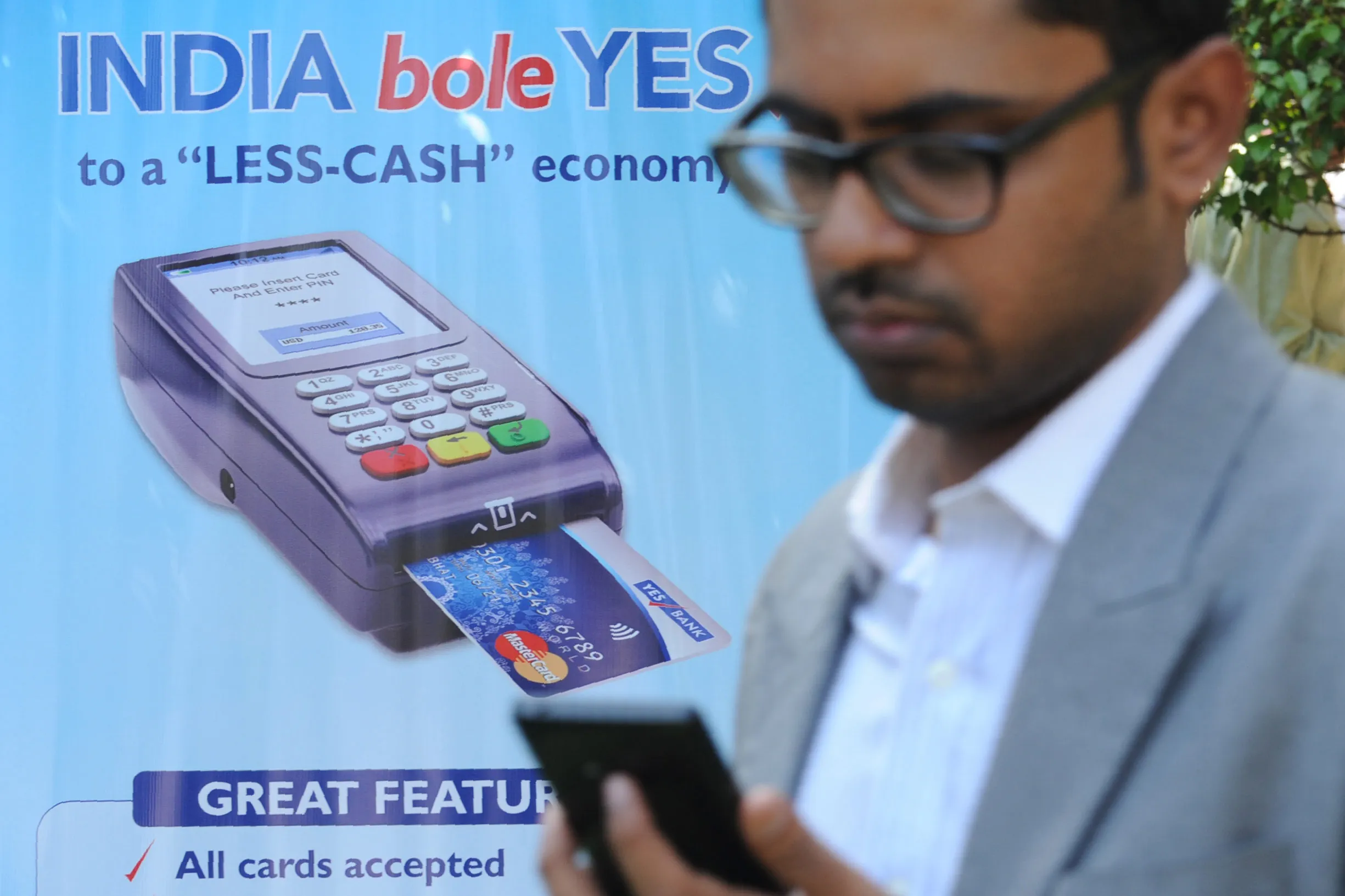 Cash is out. Indranil Mukherjee/Getty Images
