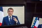 Emmanuel Macron&nbsp;speaks virtually during the United Nations General Assembly.