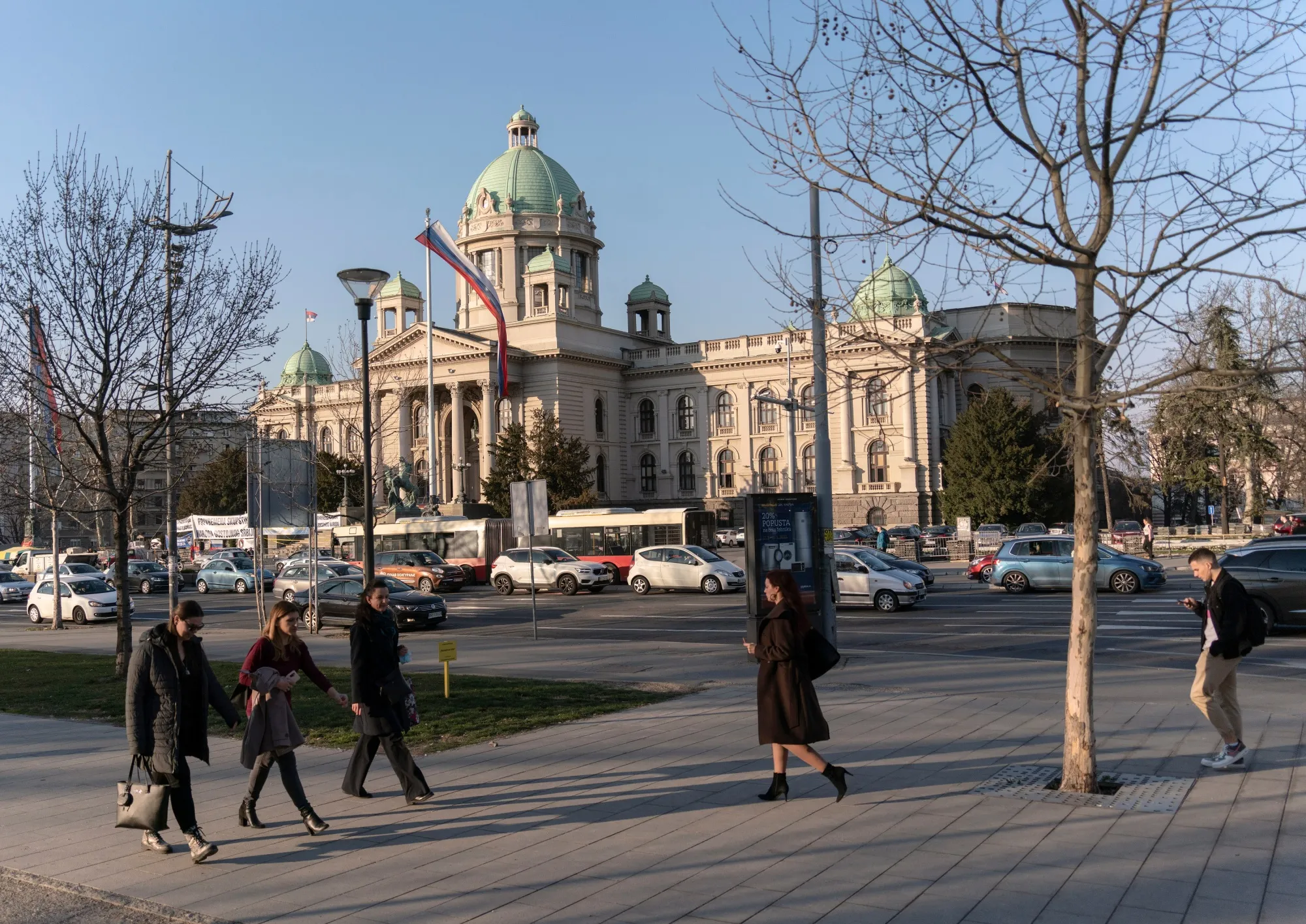 The Serbian&nbsp;Parliament building in Belgrade.&nbsp;Lawmakers in Belgrade voted 152-61 to approve the government on Thursday.