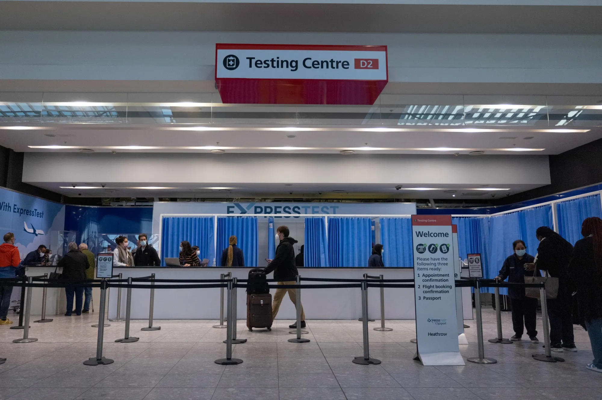 A Covid-19 testing centre at London’s Heathrow Airport on Nov. 29.