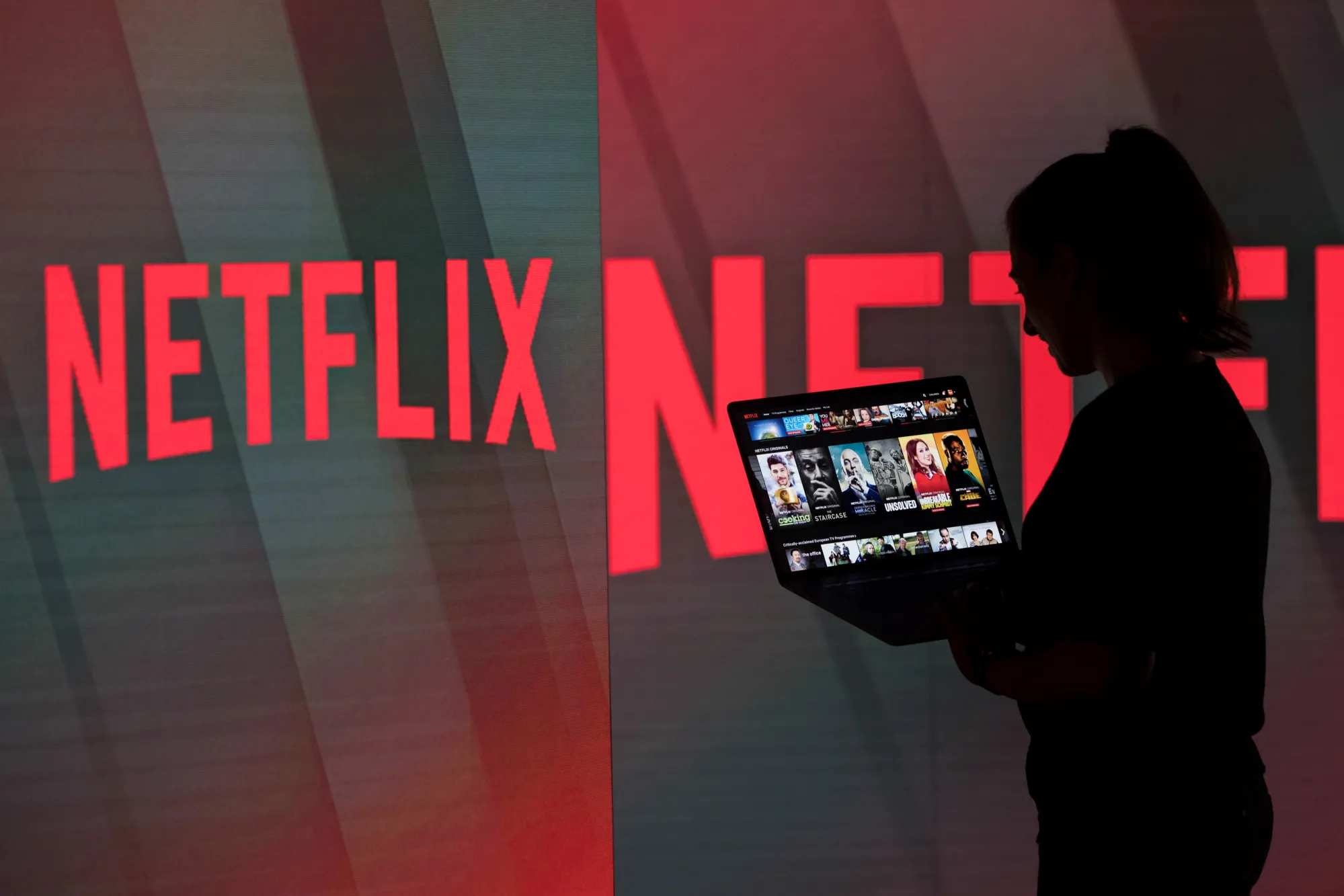Illustrations Of Netflix, Spotify And Uber Logos