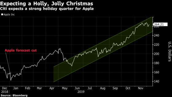 Apple Target Raised as Citi Expects Strong Holiday Quarter