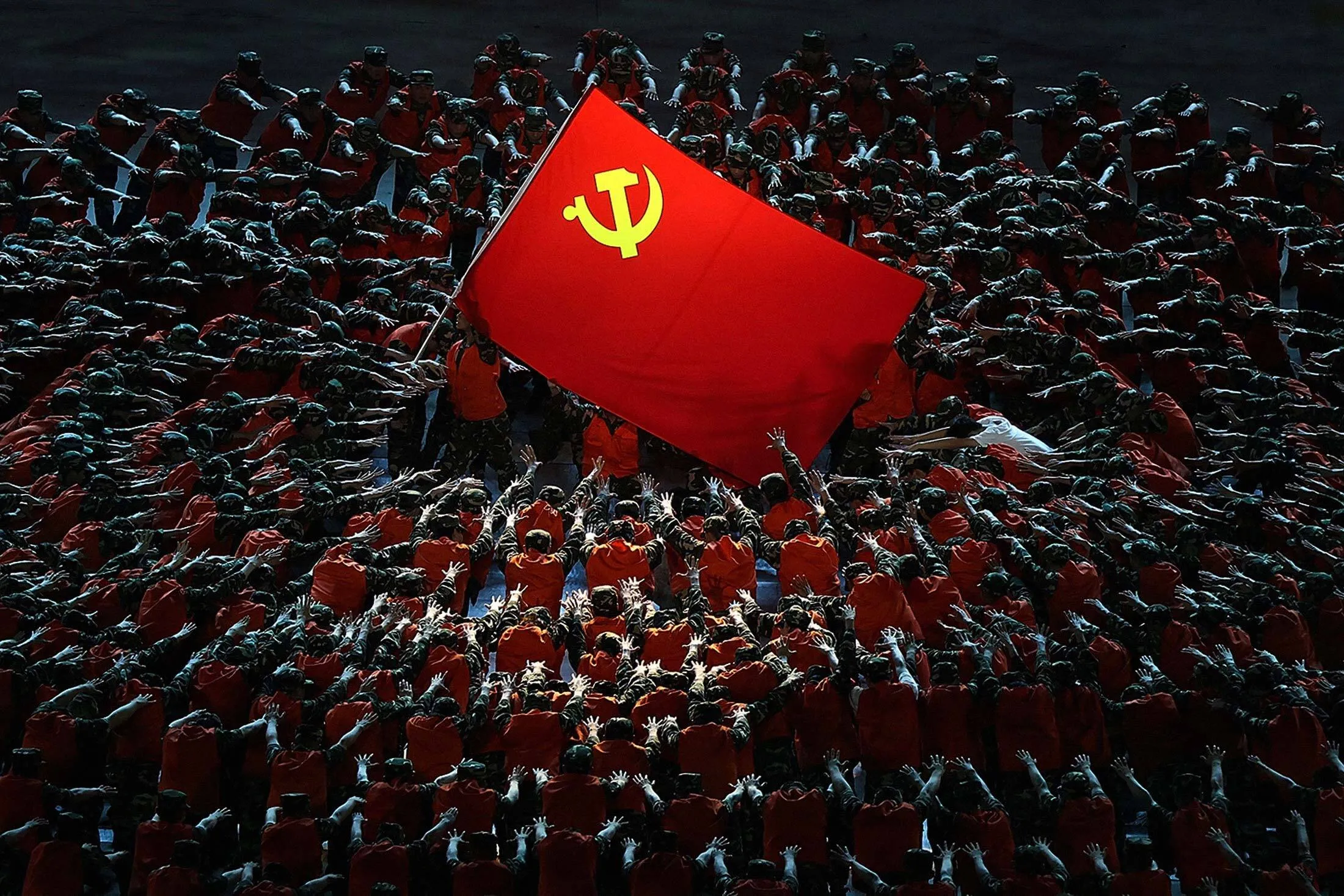 Actors in Beijng perform on June 28 to celebrate the 100th anniversary of the founding of the Communist Party of China.