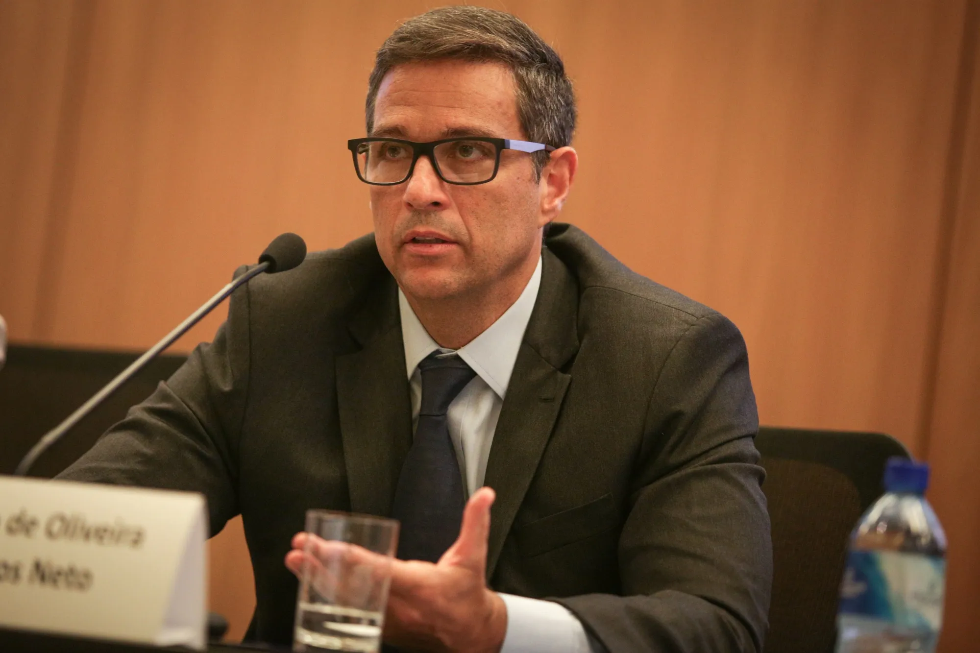 Brazil's central bank chief Roberto Campos Neto during a news conference in Brasilia.