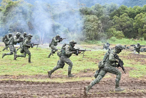 Practicing to turn back an invasion.