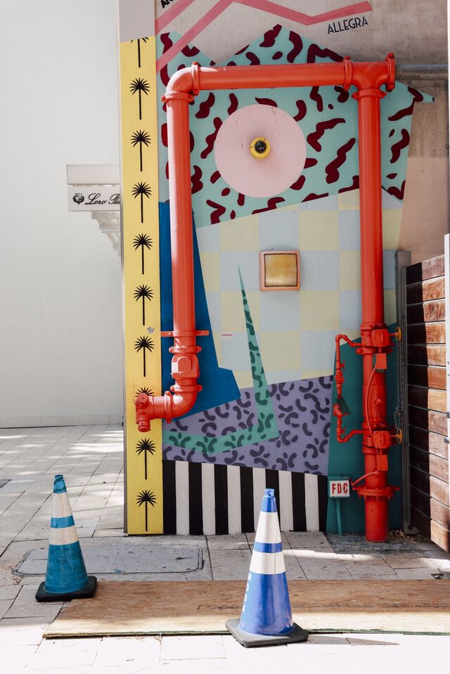 Artist Antonyo Marest's neon mural, 'Allegra.'