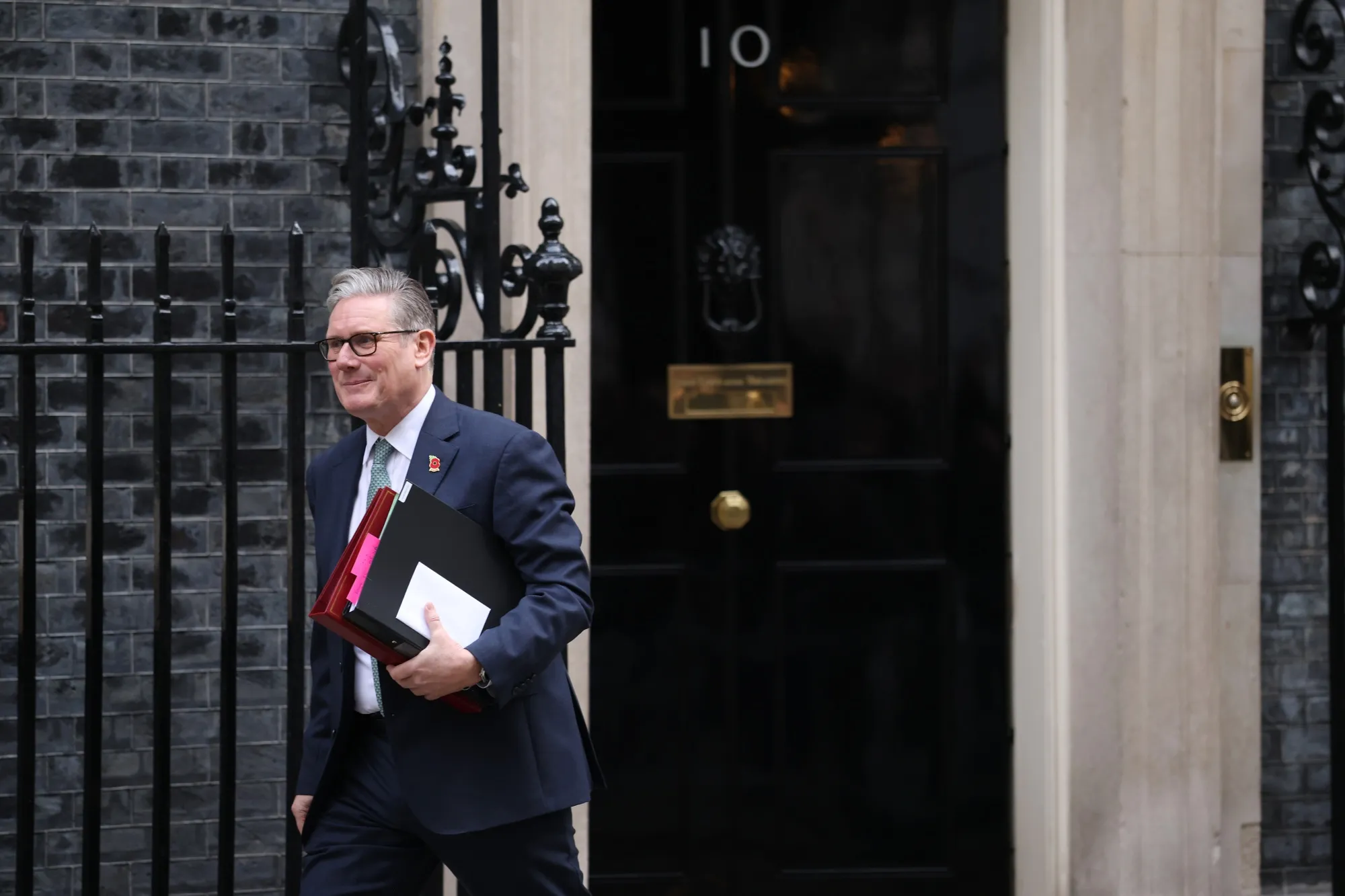 Keir Starmer departs Downing Street in London, on Nov. 12.
