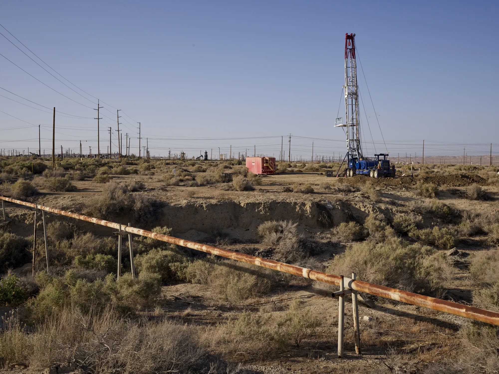 An oil drilling rig in California.